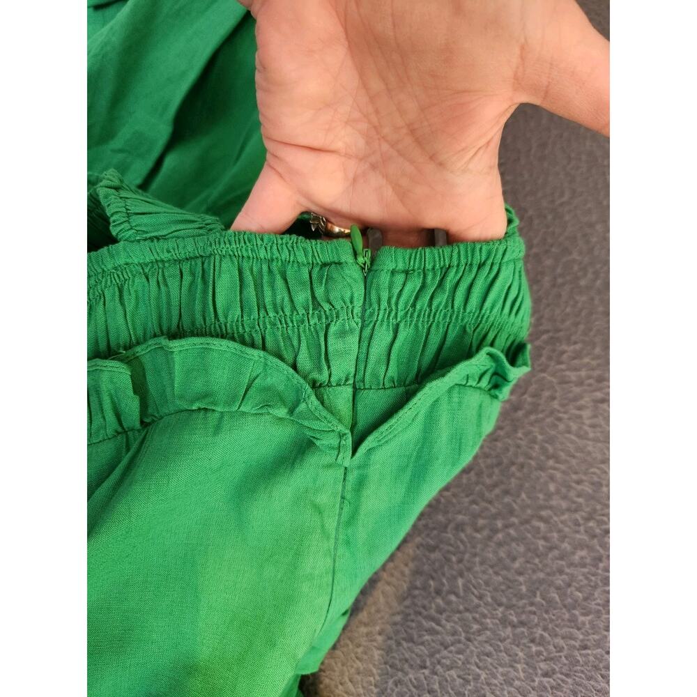 Anthropologie If By Sea Size L Jumpsuit Wide Leg Coastal Kelly Green Smocked NWT - Picture 10 of 15